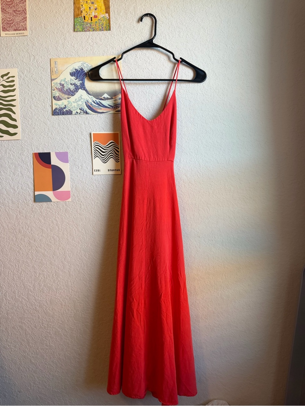 OYSHO Red Spaghetti-Strap Maxi Dress - Women